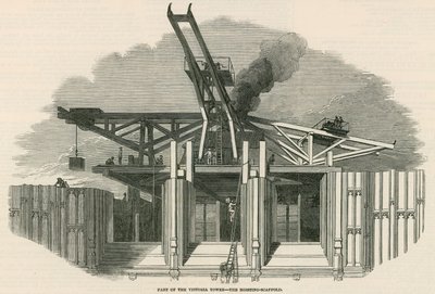 Part of the Victoria Tower - The Hoisting-Scaffold by English School
