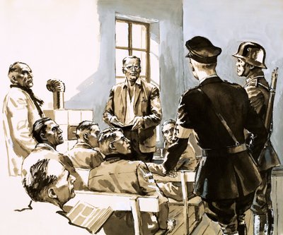 Pastor Dietrich Bonhoeffer speaking out against Hitler