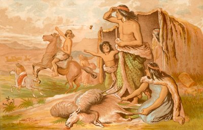 Patagonians - Departure for the Guanco Hunt by English School