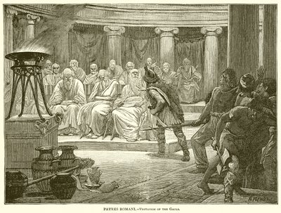 Patres Romani (Visitation of the Gauls) by English School