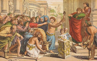Paul and Barnabas at Lystra by English School