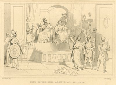 Paul before King Agrippa, Acts XXVI, 28, 29 by English School