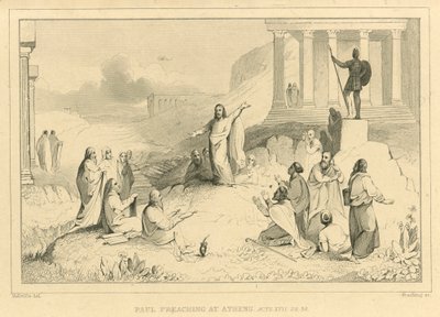 Paul Preaching at Athens, Acts XVII, 22, 34 by English School