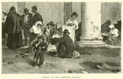 Peasants of Sora preparing Polenta by English School
