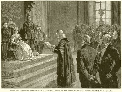 Peers and Commoners presenting the Patriotic address to the Queen on the Eve of the Crimean War by English School