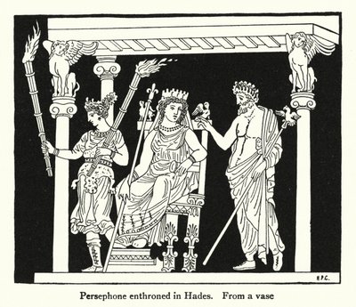 Persephone enthroned in Hades by English School