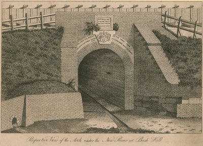 Perspective view of the arch under the New River at Bush Hill by English School