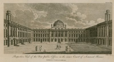 Perspective view of the new public offices in the inner court of Somerset House by English School