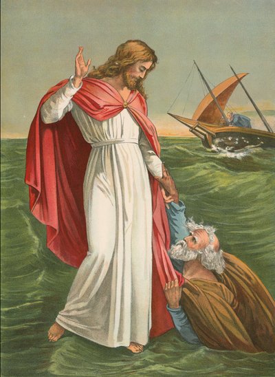 Peter Walking on the Sea by English School