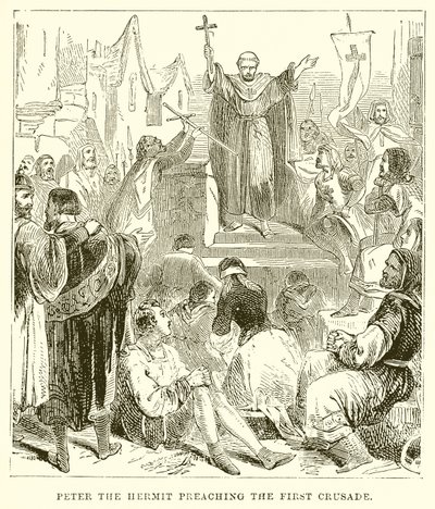 Peter the Hermit Preaching the First Crusade by English School