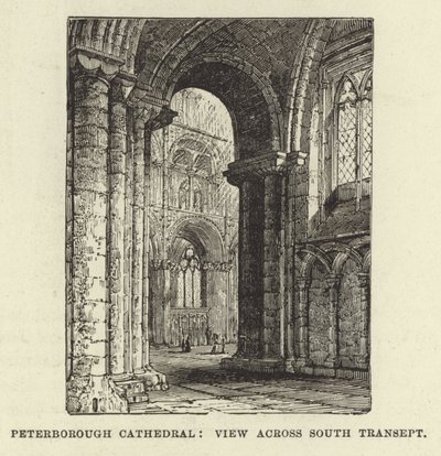 Peterborough Cathedral, View across South Transept by English School