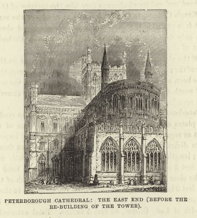 Peterborough Cathedral, the East End (before the Re-building of the Tower) by English School