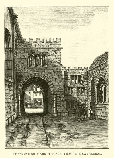 Peterborough Market-Place, from the Cathedral by English School