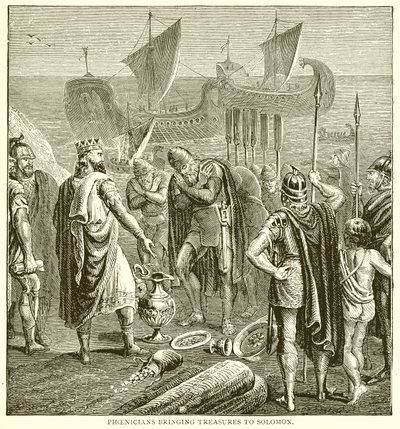 Phoenicians bringing Treasures to Solomon by English School