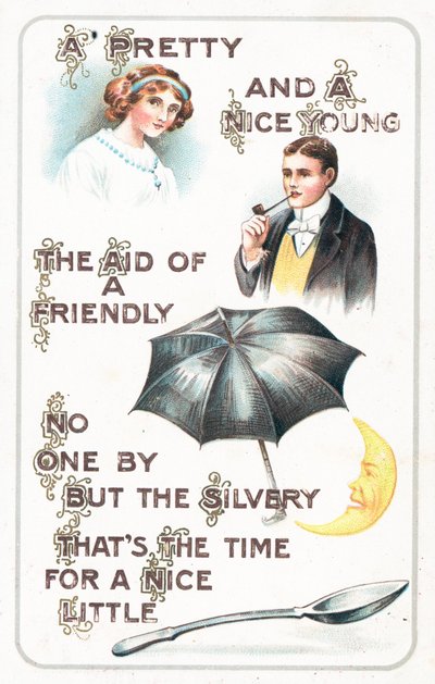 Picture Puzzle postcard by English School