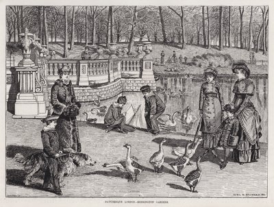 Picturesque London, Kensington Gardens by English School