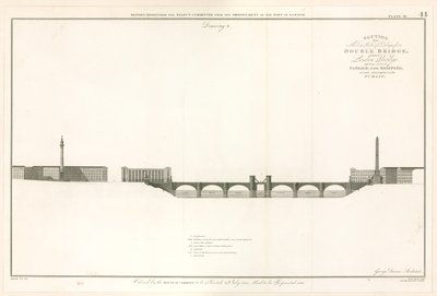 Plan for London Bridge Capable of Letting Ships Through by English School
