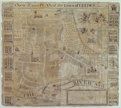 Plan of Leeds, Surveyed by John Cossins, c.1730 by English School