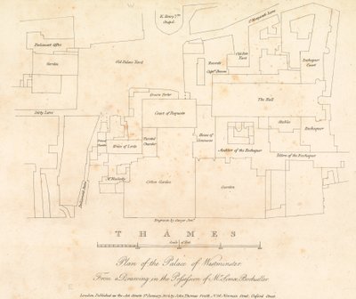 Plan of the Palace of Westminster, London by English School