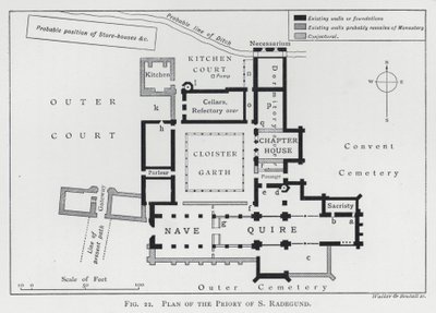 Plan of the Priory of S Radegund by English School