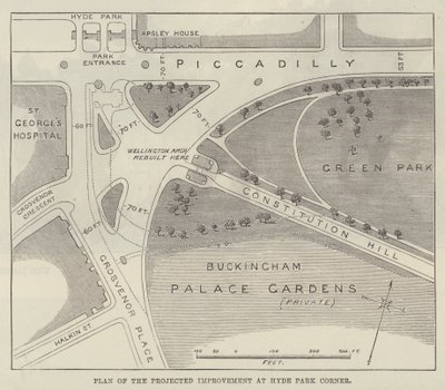 Plan of the Projected Improvement at Hyde Park Corner by English School