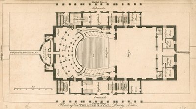 Plan of the Theatre Royal, Drury Lane, London by English School
