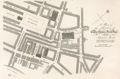 Plan of the theatres of Covent Garden, London by English School