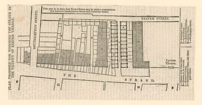 Plan Proposed for the Widening of The Strand in the Vicinity of Exeter Change by English School