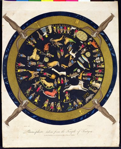 Planisphere taken from the Temple of Tentyra, engraved by J. Chapman, published by J. Wilkes by English School