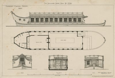 Plans of the University College Barge by English School