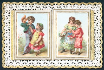 Playing with a squirrel and toys by English School