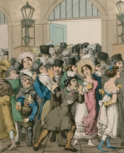 Policeman Calls an Alert After Seeing a Pickpocket; Cartoon by English School