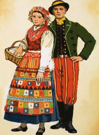 Polish costume by English School