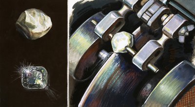 Polishing gemstones by English School