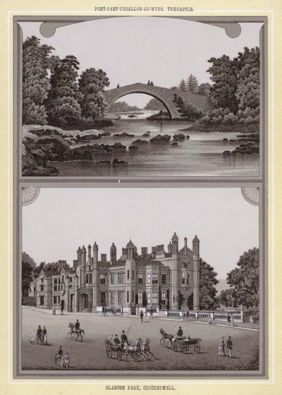 Pont-pant-ysgallog-ar-wysg, Trecastle; Glanusk Park, Crickhowell by English School