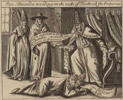 Pope Alexander Treading on the Neck of Frederick the Emperor by English School