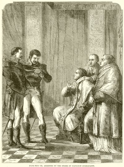 Pope Pius VII Arrested by the Order of Napoleon Buonaparte by English School