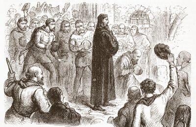 Popular demonstration at Lambeth Palace in favour of Wicliffe, illustration from The History of Protestantism by James Aitken Wylie, 1878 by English School