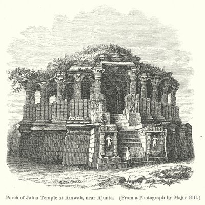 Porch of Jaina Temple at Amwah, near Ajunta by English School