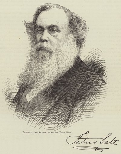 Portrait and Autograph of Sir Titus Salt by English School