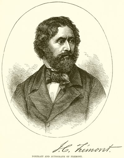 Portrait and autograph of Fremont by English School