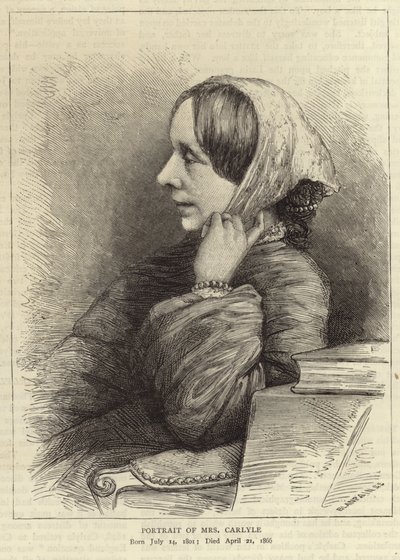 Portrait of Jane Welsh, wife of Thomas Carlyle by English School