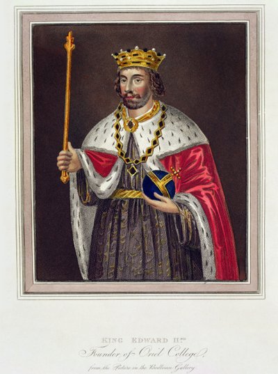 Portrait of King Edward II Founder of Oriel College, after a painting in the Bodleian Library by English School