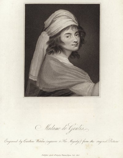 Portrait of Madame de Genlis by English School