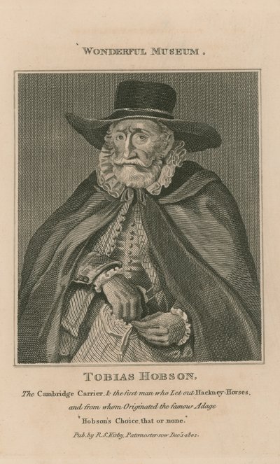 Portrait of Tobias Hobson by English School