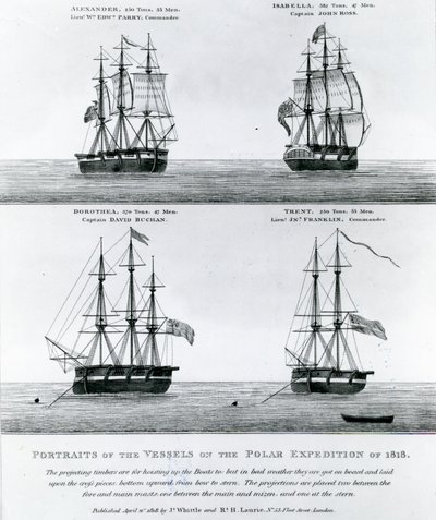 Portraits of the Vessels of the Polar Expedition of 1818 by English School