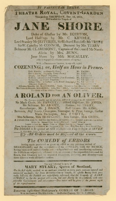 Poster for Jane Shore by English School