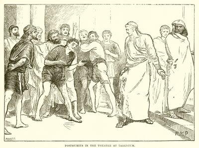 Posthumius in the theatre at Tarentum by English School