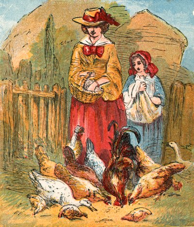 Poultry Eating Barley by English School
