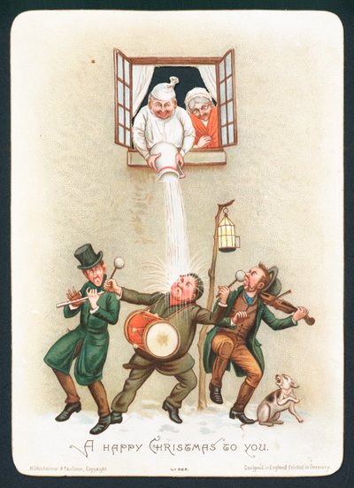 Pouring water on revellers by English School